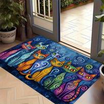 VIKAMA Artistic Cat Doormat: Soft, Warm, and Non-Slip Bathroom and Toilet Mat; Entryway and Foyer Rug; Home Decor 40x60cm(15x23in)