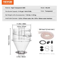SucceBuy Cyclone Dust Separator 4  Retrofit for Dust Collectors ABS Dust Deputy for Wet/Dry Shop Vacuums  Fits 5-10 Gallon Tank 4.0in
