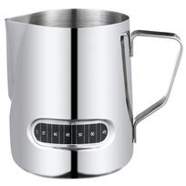 350/600ML Nerūdijančio plieno pieno putų ąsotis su temperatūros ekranu, pieno putų plakimo ąsotis, ąsotis, puodelis latte art, baristai, virtuvei 350ml sidabras