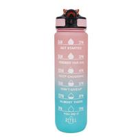 1L Large Capacity Sports Water Bottle, Motivational Straw Water Bottle, Gradient Portable Drinkware for Outdoor Travel Daily Use 900-1000ml