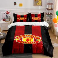 Red-and-black stripes, Manchester United. Bedding sets Duvet cover sets Duvet covers Pillowcases(1 * Duvet Cover 2 * Pillowcases without duvet insert) 135x200cm