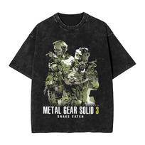 Metal Gear Solid  The Boss  Naked Snake Dual Legacy Vintage Acid Wash Oversized Black TShirt  Tactical Espionage Game Fan Merch Tee S