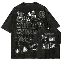 Narrative Adventure Game Series Life Is Strange Graphic Print Peripherals Tshirt Men Women Vintage Washed Cotton Oversized Tees M