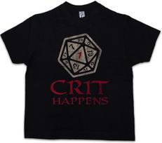 CRIT HAPPENS Kids Boys kids boys T-Shirt Dungeons Gamer & Video RPG Roleplay Dragons 120