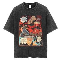 Hot Anime Jujutsu Kaisen Satoru Gojo And Ryomen Sukuna Graphic Print Tshirt Men Women Washed Cotton Tshirts Harajuku T Shirt S