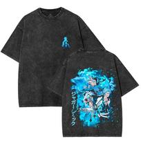 Anime BLEACH Grimmjow Jaegerjaques Graphic T Shirt Men Women Washed Cotton Tshirts Vintage Casual Clothing Harajuku Male Tshirt S