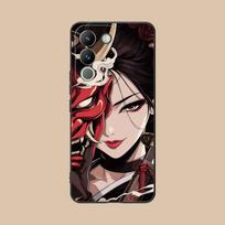 Hannya Girl Samurai Phone Case for VIVO Y77 76 75 74 73 72 58 56 55 51 50 38 36 Y19 Y18 Y03 Y01 5G Soft TPU Shockproof Cover vivo Y01