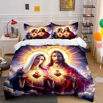Sacred hearts with halos. Bedding sets Duvet cover sets Duvet covers Pillowcases(1 * Duvet Cover 2 * Pillowcases without duvet insert) 135x200cm