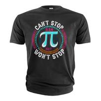 Men's Funny math Tshirt mathematical constant 3.14 Pi Tee geeky science math tee L