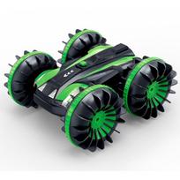 Four-wheel drive amphibious stunt remote control car waterproof tank toy car 22cm*22cm*12cm žalia