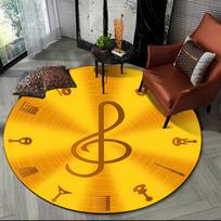 Piano Black White Key muzikos simbolių srities kilimėlis, apvalus kilimas svetainės miegamojo sofos pėdų pagalvėlės dekorui Neslystantis grindų kilimėlis, dovana Diameter 60cm