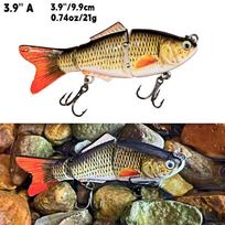 Žvejybiniai masalai 3 segmentų 3,9 colio vobleris swimbait kietas dirbtinis masalas žvejybos reikmenys ešerių lydekų masalas 3.9'' A