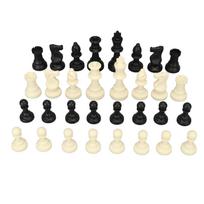 32PCS Plastic Chess Pieces Wear Resistant Anti Scratch Non Slip Chessmen Set for Family Gathering