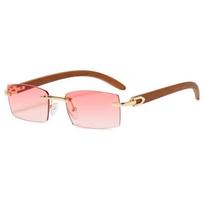 Luxury Brand Designer Small Square Rimless Sunglasses Women Men  Fashion Vintage Popular Travel Sun Glasses For Male Eyewear as the picture