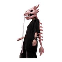 Kinų Loong Kaukolės Galvos Apdangalas 3D Drakono Kaulo Galvos Kostiumo Rekvizitas Helovino Cosplay vakarėliui Sceninėms Estetikai Pliušinis Galvos Dangalas rožinė