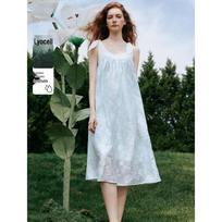 ELLE ESTER HSU French Style Printed A-Line Dress L šviesiai mėlyna spalva