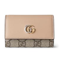 Gucci GG Canvas Leather Key Case Card Holder Beige for Daily Travel Shopping 795649-AADQE-5741 Basic Set (Bag+Dust Bag)