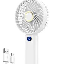 Portable Handheld Fan USB Rechargeable Mini Fan Digital Display 5-Speed Adjustment Suitable For Travel Outdoor Office Home balta