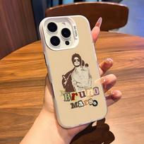 B-Bruno M-mars Phone Case For IPhone 17 Air 16 15 14 Plus 13 12 11 Pro 7 8 XS Max XR Silver White Bumper Case iPhone 12 Pro