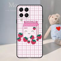 Cute Strawberry Milk Box For Samsung Galaxy M55 M15 M35 M14 M34 M54 M11 M21 M31 M13 M33 M53 M12 M32 M52 M06 M16 Case Samsung M11