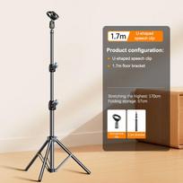 Microphone Boom Tripod Stand 1.7 2.1M Mic Tripod Bracket 66CM Crossbar Arms With Clip And Phone Holder For Iphone Samsung Xiaomi A1