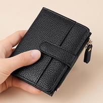 Women’s Short Wallet RFID Blocking PU Leather Bifold Wallet Zipper Coin Purse Card Holder Compact Lady Clutch Wallet with ID Window