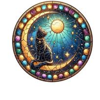 Acrylic Puzzle Suncatcher Window Hanging Decorative Panel 3 Layers 2mm Thickness 2D Design Cat and Butterflies Pattern One Size