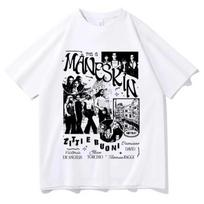 Italų roko grupės Maneskin marškinėliai su muzikinio albumo spaudiniu Vyrams Moterims Retro Hip Hop Oversized marškinėliai Harajuku Šaunūs Streetwear S įvairiaspalvis