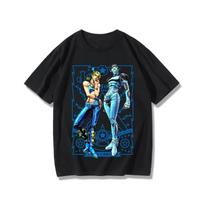 Jotaro Kujo Star Platinum Kira Yoshikage Printing Tops JoJo's Bizarre Adventure Animation Derivatives T-Shirt High Street Tee S įvairiaspalvis