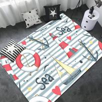 Dark Blue Stripes Anchor Room Mats Retro Multiple Choice Living Room Kitchen Rug Non-Slip Welcome Rug 40x60cm
