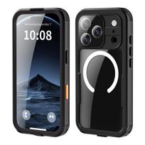 IP68 Shellbox Visiškai atsparus vandeniui telefono dėklas IPhone Air 17 Pro Max Telefonui Magnetinis Belaidis Įkrovimas Magsafe Povandeninis Dangtelis iPhone17 juoda