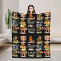 Italian Brainrot Gen Z Funny Meme 90 Brainrot Characters Blanket  Flannel Funny Breathable Throw Blanket for Bedspread Autumn 200x150cm 80x60in