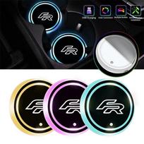7 Colors LED Car Cup Holder Light Luminous Coaster Water Cup Pad For Seat FR Ibiza Tarraco Arona Ateca Alhambra Auto Accessories