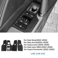 ABS Carbon Fiber For Seat Leon MK4/Cupra Leon/Cupra Formentor 2020-2026 /lbiza/Arona 2022-2026 Car Windows Control Panel Trim