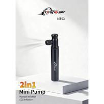 Mini Bike Pump Hand Pump and CO2 Inflator Dual Purpose Presta and Schrader Valve Compatible Bicycle Tire Pump for Road MTB Bikes MT03