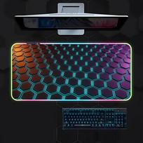 Hexagon Geometry Creativity Mouse Pad Gamer Luminescence Led Mouse Pad Gaming Table Rgb Deskmat Keyboard Pc Mousepad RGB600x300x3mm