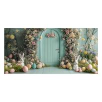 Easter Garage Door Decoration Happy Easter Garage Door Banner Large Easter Egg Spring Flower Cover Background Flag Pole House One Size
