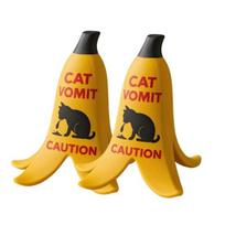 1/2/3Pcs Cat Vomit Caution Sign Banana Peel Cat Vomit Warning Sign Home Office Mini Table Sign Humorous Decoration Animal Lovers Gift 2pcs
