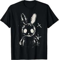 Creepy Cute Bunny Rabbit Alt Goth Grunge Horror Aesthetic T-Shirt 4XL