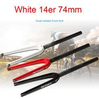 New color stoving varnish TEMANI Folding bike 3K full carbon fibre fork carbon bicycle front forks 14er 16er 18er 20er white 14er and 74mm