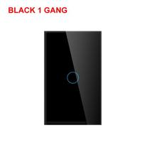 GIRIER Smart Wifi Touch Switch No Neutral Wire Required Smart Home 1/2/3 Gang Light Switch 100-240V Works with Alexa Hey Google Black 1 Gang