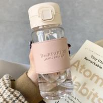 Hot 500ml Cute Water Bottle with Straw Portable Plastic Pop-Up Cover Water Cup for School Kids Leak-Proof Cute Drinking Bottle 500ml rožinė