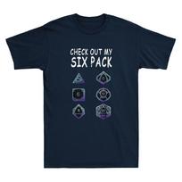 Check Out My Six Pack Dice For Dragons D20 RPG Gamer Funny Vintage Men's T-Shirt M