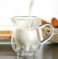 Creative Cow dvigubo sluoksnio stiklo grietinėlės puodelis 250 ml Puikus pieno ąsotis Sulčių arbatos kavos puodelis Skaidraus stiklo puodelio pieno putos ąsotis 1PCS