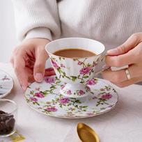 English Retro Cup Plate Flower Afternoon Tea Coffee Cups Plate Teacups Plate Afternoon Tea Dessert Plates Kitchen Drinkware Mug