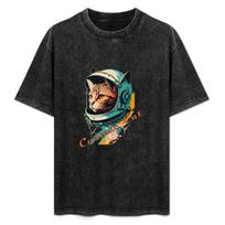 Cosmic Cat TShirt Oversized T Shirt Baggy Shirts Mens Designer T Shirt S