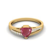 0.93 Cts Trillion Shape Ruby 925 Sterling Silver Gold Vermeil Split Shank Women Anniversary Ring 8
