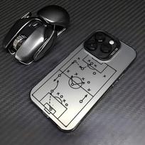 Laser creative football phone case suitable for iPhone 17 16 15 14 13 12 11 Pro/ Max /Plus anti-fall and shockproof back cover iPhone 15PRO pilka spalva
