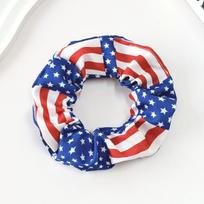 American Flag Bow Ribbon Hair Tie, Ponytail Elastics, Holiday Party Hair Accessories
