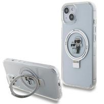 Etui Karl Lagerfeld Ring Stand Karl&Choupettte Magsafe Do Iphone 15, Biały/White